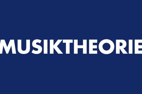 Text "Musiktheorie" auf blauem Hintergrund