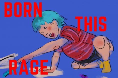 Text "THIS RAGE" auf pinken Hintergrund