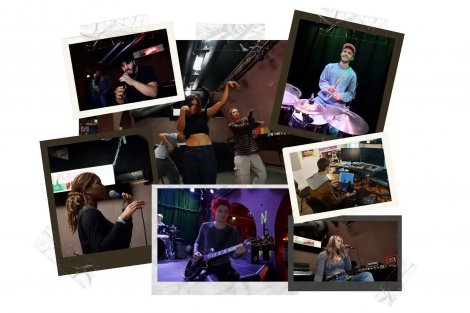 Collage aus mehreren Künstler:innenporträts