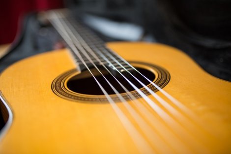 Detailansicht einer Gitarre